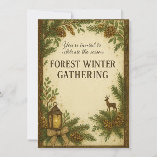 Forest Winter Gathering Invitation | Elegant  Inbjudningar