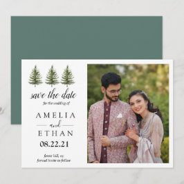 Forest Wintre Watercolor Wedding Spara Datumet