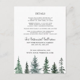 Forest Wintre Watercolor Wedding Tilläggskort