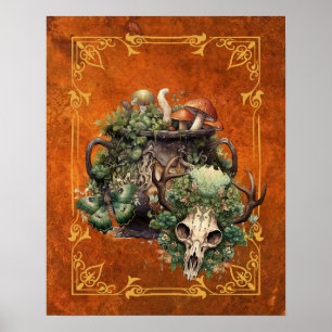 Forest Witch Cauldron Digital konst Poster