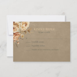 Forest Witch Floral Wedding RSVP Card OSA Kort
