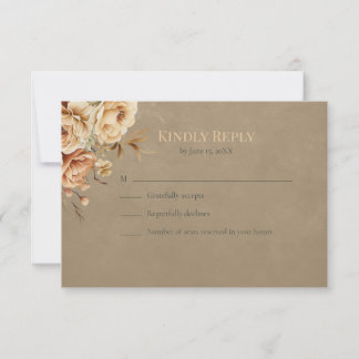 Forest Witch Floral Wedding RSVP Card OSA Kort