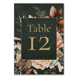 Forest Witch Green Floral Table Number Card Bordsnummer