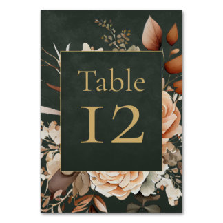 Forest Witch Green Floral Table Number Card Bordsnummer