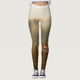 Forest Wooden House: Tranquil Scene Leggings