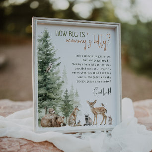 Forest Woodland Animals hur stor är Mamma Belly Poster