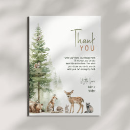 Forest Woodland Animals Lodrät Baby Shower Flat Tack Kort