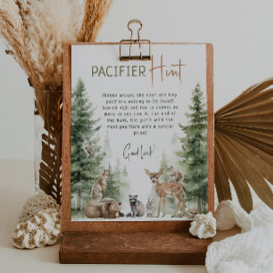 Forest Woodland Animals Nappar Hunt Sign Poster
