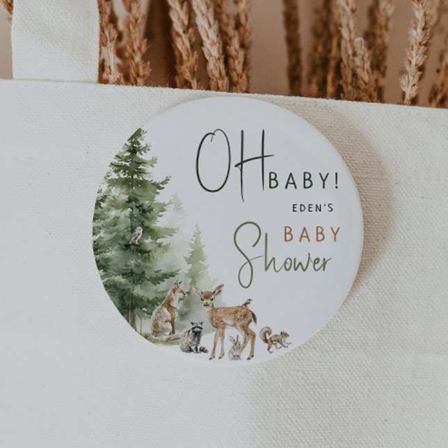 Forest Woodland Animals Oh Baby Knapp (Skapare uppladdad)