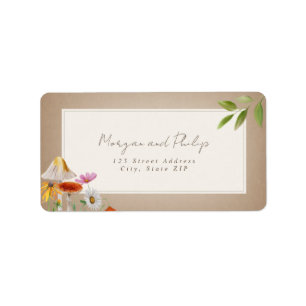 Forest Woodland Mushroom Cardstock Bröllop Adressetikett