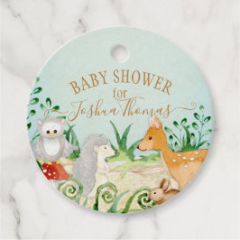 Forest Woodsy BOHO Hjort Fox Uggla Boy Shower Gåvor Etiketter