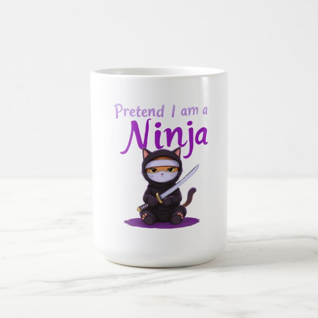 Förestå att jag är en Ninja-luddig Halloween Costu Kaffemugg (Center)