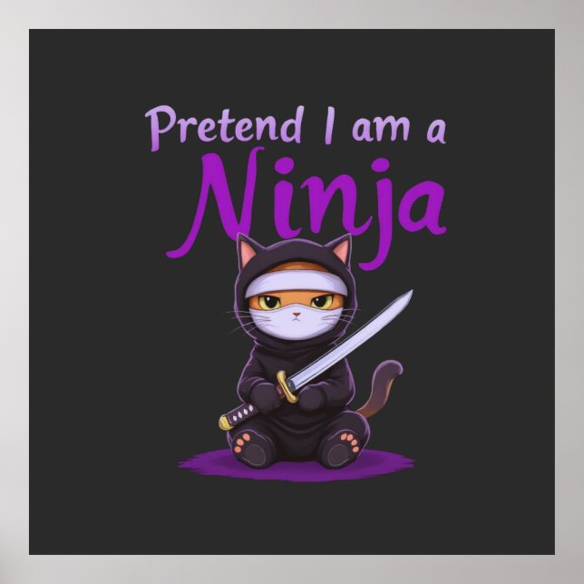 Förestå att jag är en Ninja-luddig Halloween Costu Poster (Framsidan)
