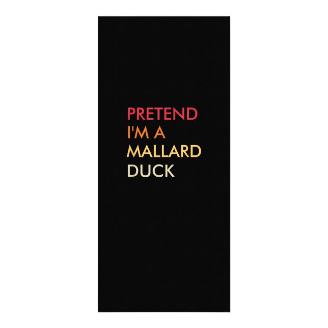 Förestå Im A Mallard Anka Lazy Halloween fest Reklamkort (Framsidan)