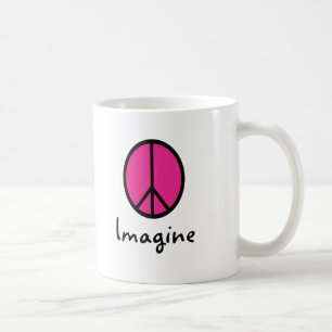 Föreställ det ROSA FREDsymbolet Kaffemugg