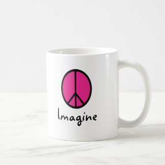 Föreställ det ROSA FREDsymbolet Kaffemugg