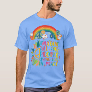 Föreställ dig att alla som bor i Fredsteckenet Tie T Shirt
