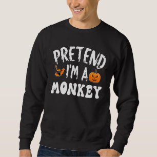 Föreställ dig att jag är en apa Halloween-kostym m Lång Ärmad Tröja