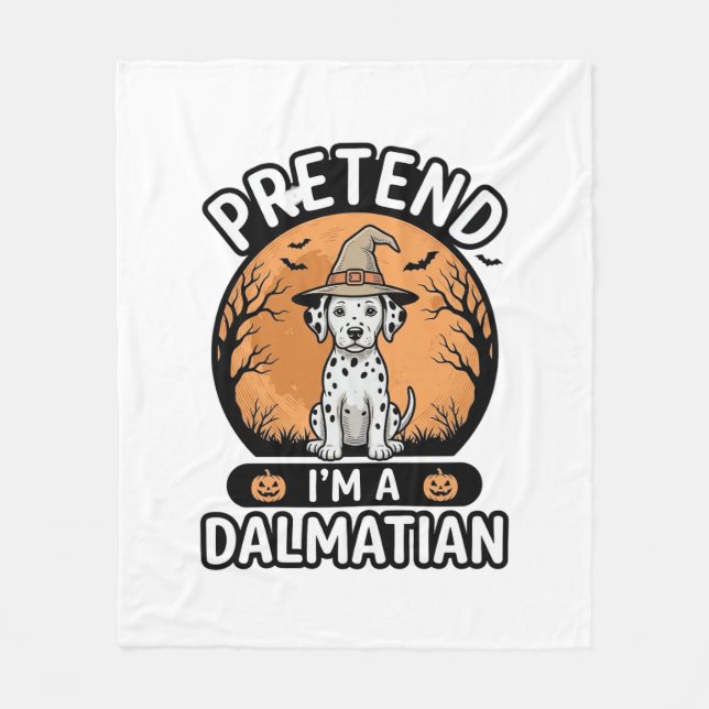 Föreställ dig att jag är en dalmatiner Halloween h Fleecefilt (Framsidan)