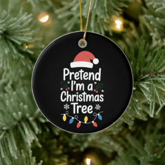 Föreställ dig att jag är en julgran jultomte hatt julgransprydnad keramik