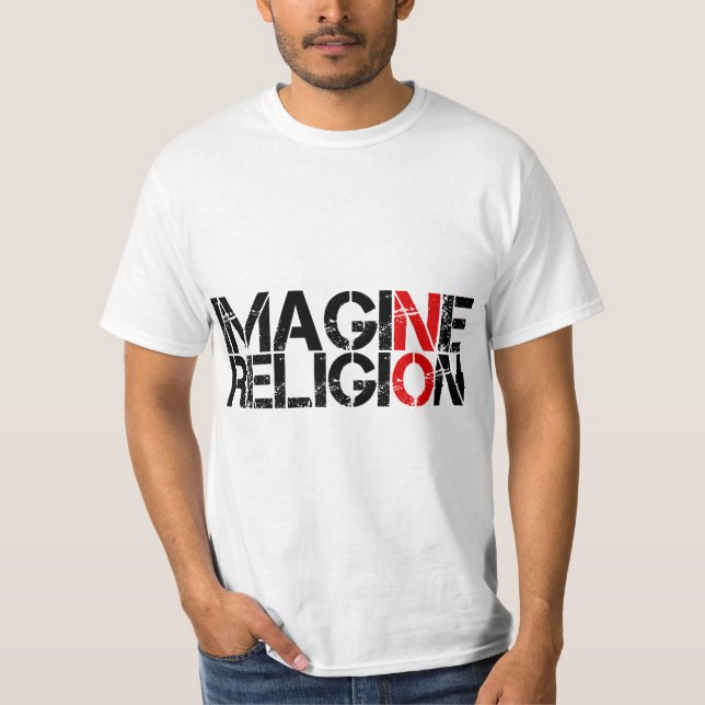 Föreställ dig ingen religion t-shirt (Framsida)