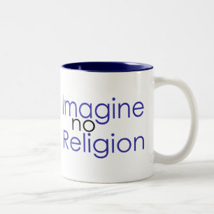 Föreställ dig ingen religion Två-Tonad mugg