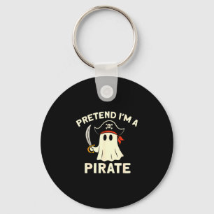 Föreställ en pirat rolig halloween spök kostym nyckelring