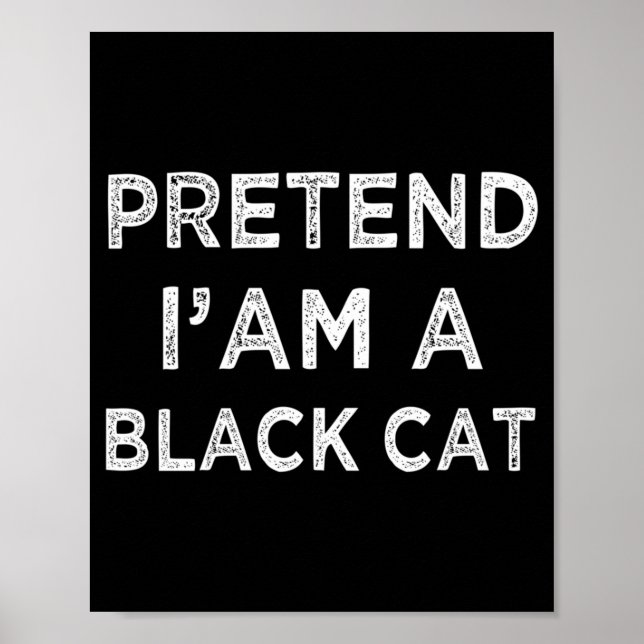 Föreställ en svart katt rolig lat kostym lätt poster (Framsidan)