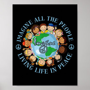Föreställ er alla människor som lever på världsdag poster