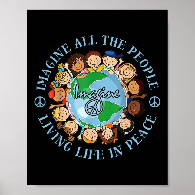 Föreställ er alla människor som lever på världsdag poster (Framsidan)