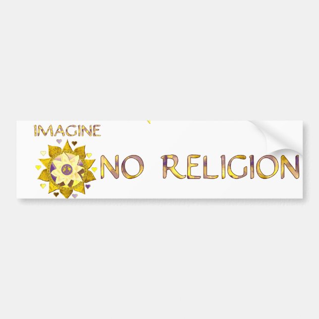 Föreställ er ingen religion bildekal (Framsidan)