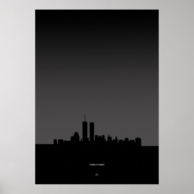 Föreställ er inget religiöst världshandelscentrum poster (Framsidan)