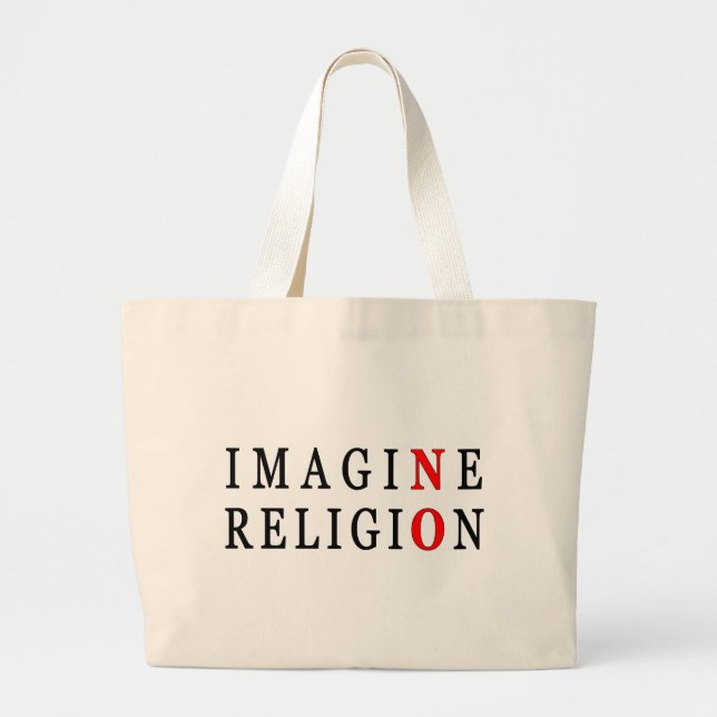 Föreställ ingen religion jumbo tygkasse (Framsidan)