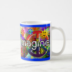 "Föreställ" Psychadelic 70-talgåvor Kaffemugg