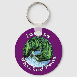 Föreställ virvlade ärtor Keychain Nyckelring