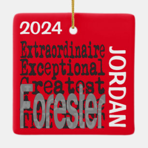 Forester Extraordinaire-ANPASSNINGSBAR Julgransprydnad Keramik