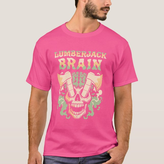Forester Skull - Logger Timberjack Lumberjack Brai T Shirt (Framsida)