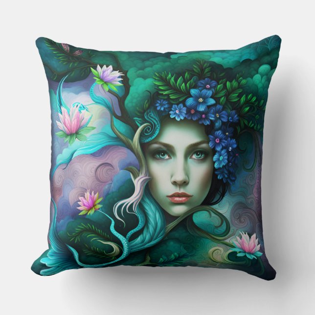 ForestThrow Pillow-gudinna Kudde (Framsida)