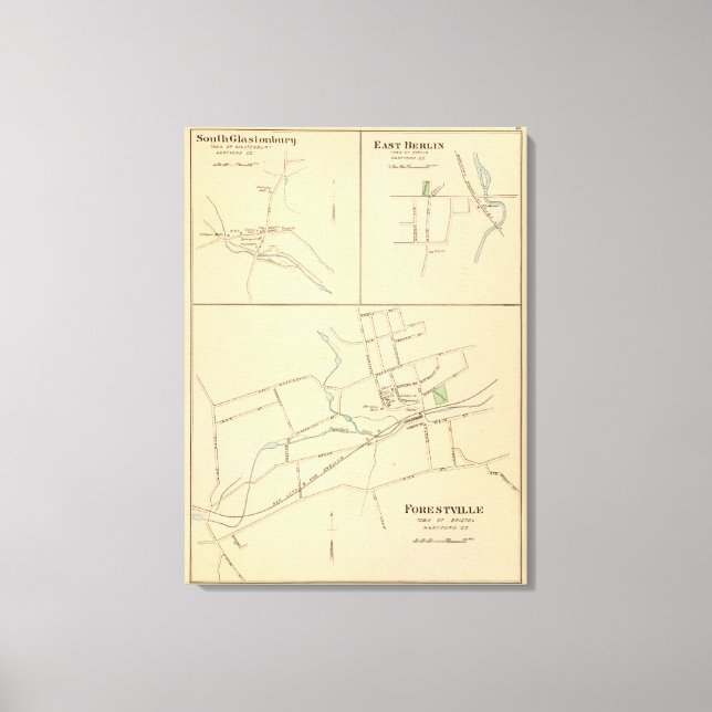 Forestville, S Glastonbury, E Berlin Canvastryck (Framsida)