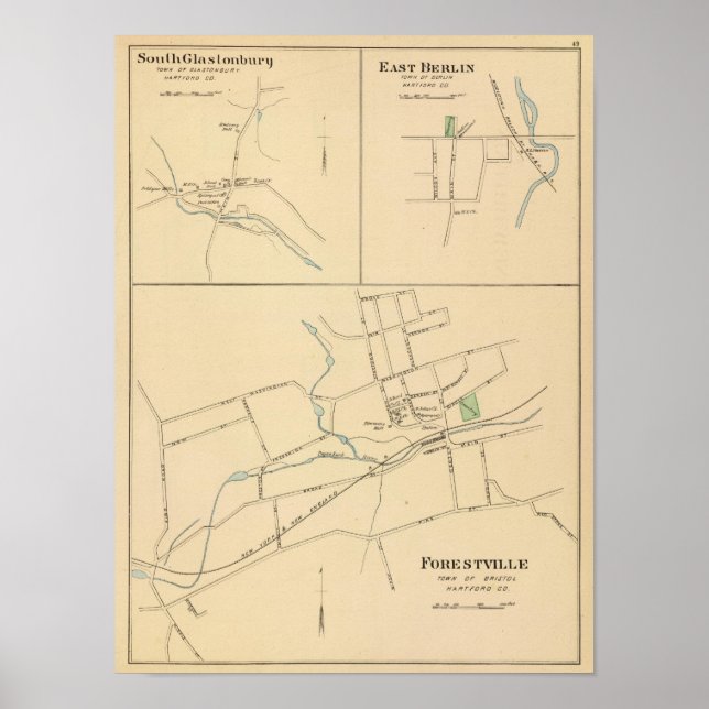 Forestville, S Glastonbury, E Berlin Poster (Framsidan)