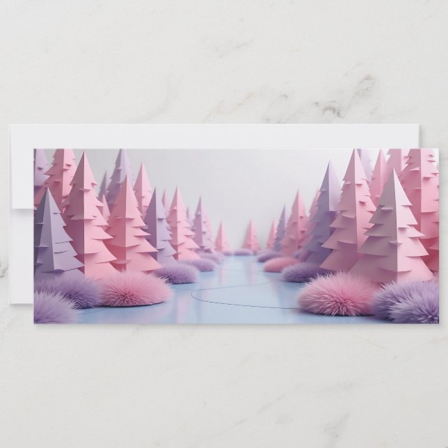 foret de sapins origami rose  (Framsida)