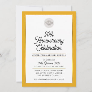 FÖRETAG ANNIVERSARY modern business senap guld Inbjudningar