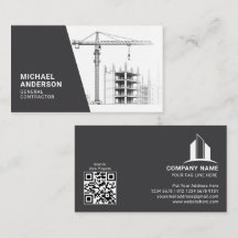 Företag för entreprenör, Grå Vit, med QR-kod