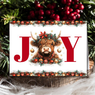 Företag Glad jul Festlig Highland Ko Röd Helgkort