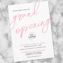 Företag Grand Opening Logo Rosa Elegant Inbjudningar