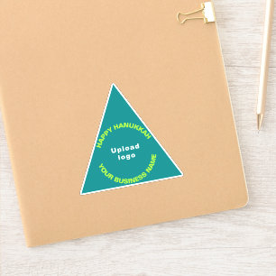 Företag Hanukkah Teal Grön Triangel Vinyl Klistermärken