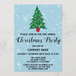 Företag Helgdag jul Party Träd Blue Snö Inbjudningar