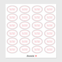 Företag | Hobby | Craft Oval-etiketter din text Klistermärken