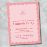Företag Logotyp Business Grand Open Vykort<br><div class="desc">En roligt men enkel inbjudan till ett stort öppningstillfälle för företag eller ett varumärke eller en lanseringsevenemang för party. Lägg till din egen logotyp högst upp på ge, det är ditt varumärke, och du kan byta ut hela inslag färg så att det stämmer överens med ditt varumärke färg. Du kan...</div>