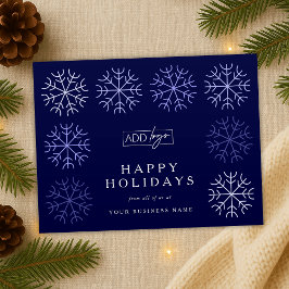 Företag Logotyp jul Snöflingor Navy Corporate Helg Vykort